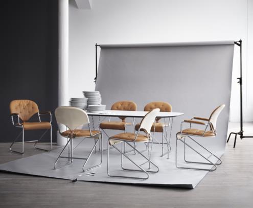Sam fauteuil chroom naturel camel