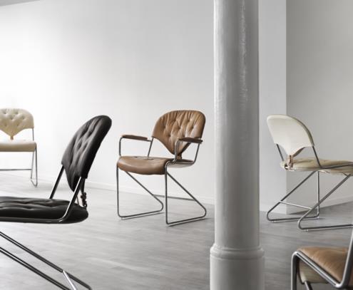 Sam stoel chroom naturel zwart