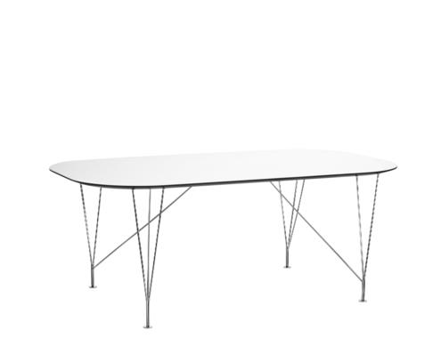 Inter eettafel chroom wit