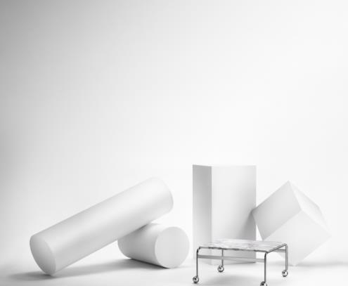 Karin tafel chroom carrara wit